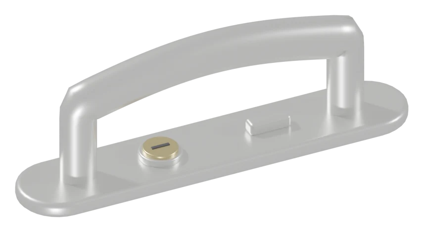 Patio door D-handle with keyed lock